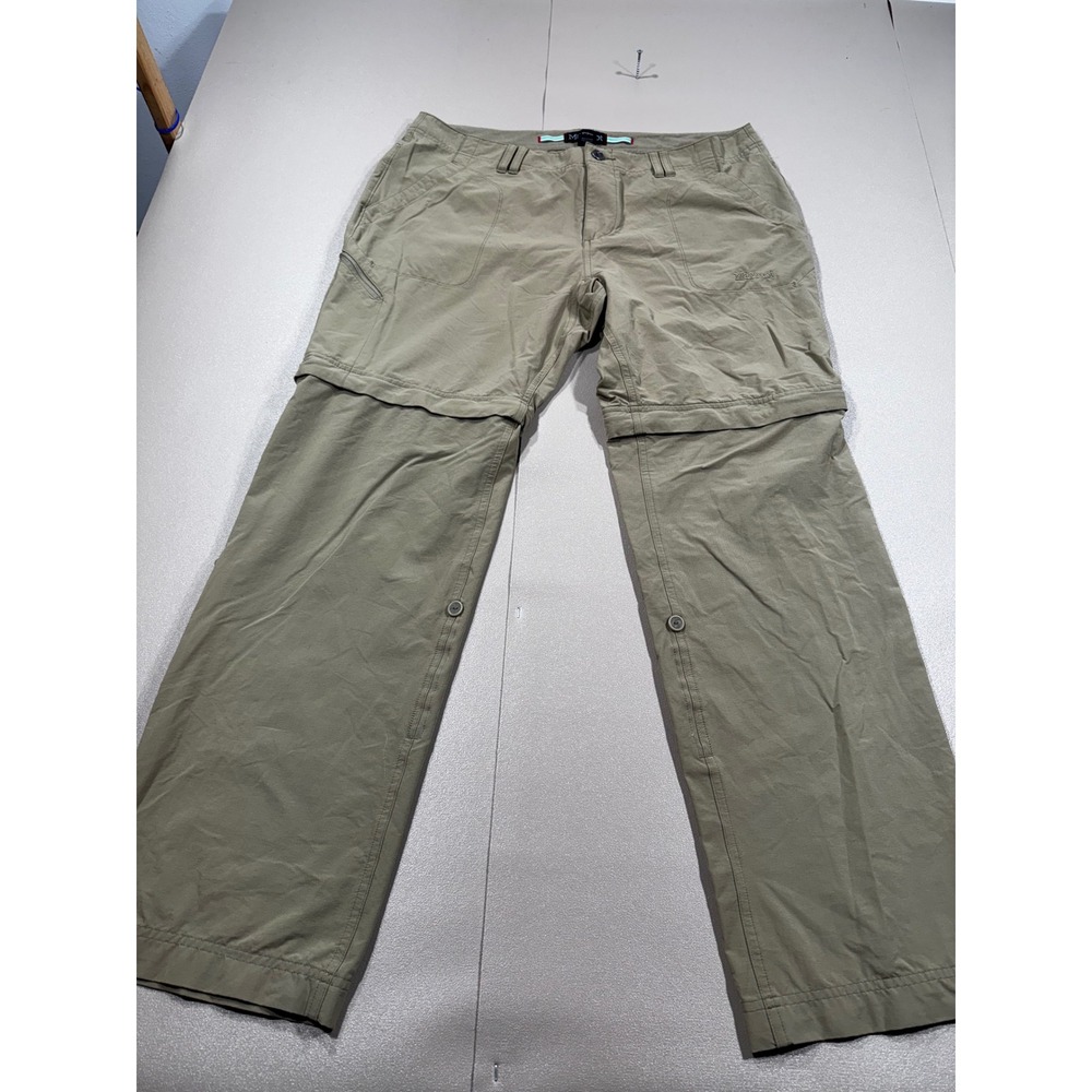 Marmot Convertible Hiking Pants Womens 12 Khaki Tan Zip Off Shorts Outdoor Trail